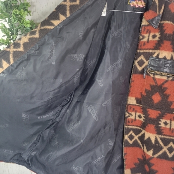 VINTAGE EASY RIDERS TRIBAL WOOL MOTORCYCLE JACKET - Picture 9 of 10